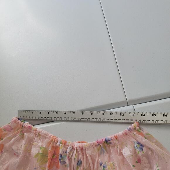 Victoria's Secret Pants Womens Medium Pink Floral Sheer Mesh Drawstring Lounge - Picture 8 of 9